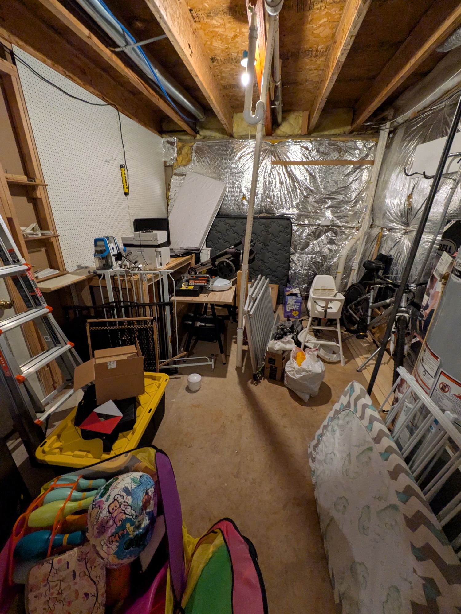 The lower-level storage room before work began